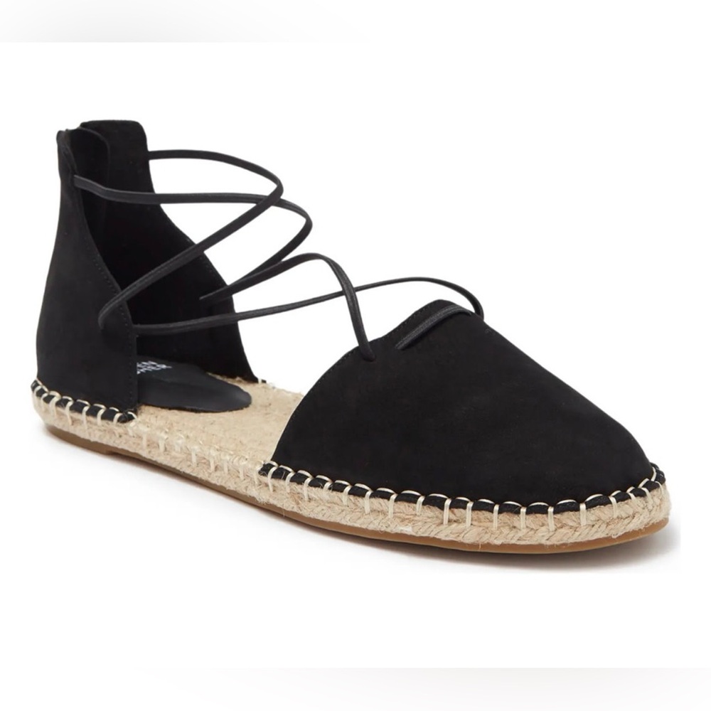 Eileen Fisher Lace up Espadrille sandal in black size 6.5
